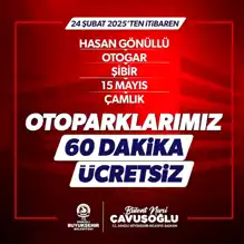 Denizli'de Otoparklar 60 Dakika Ücretsiz!