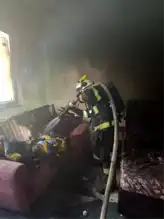 Evinde Yangın Çıkan Kişi Kurtarıldı, Hasar Büyük