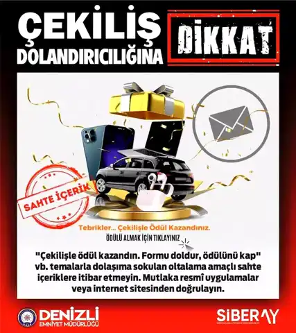 Denizli'de Çekiliş Dolandırıcılığı Uyarısı!